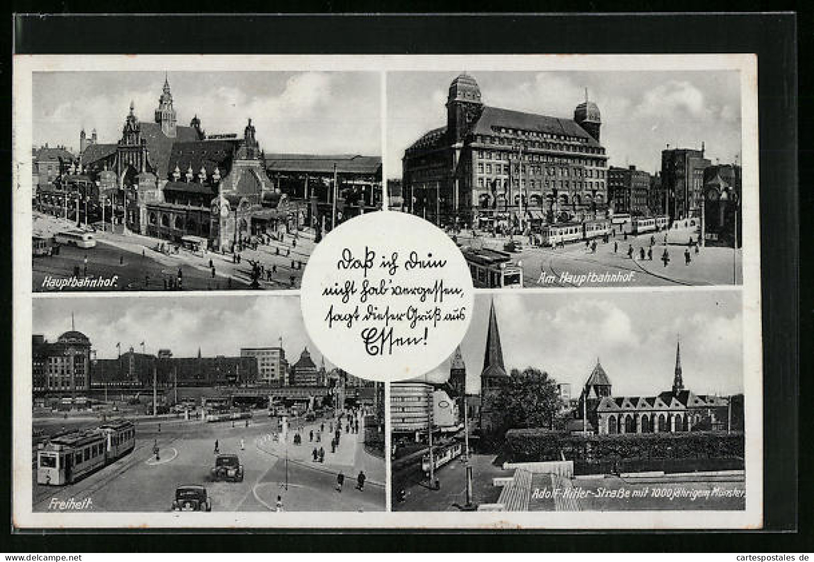 AK Essen, Hauptbahnhof, Freiheit, Strasse  - Essen