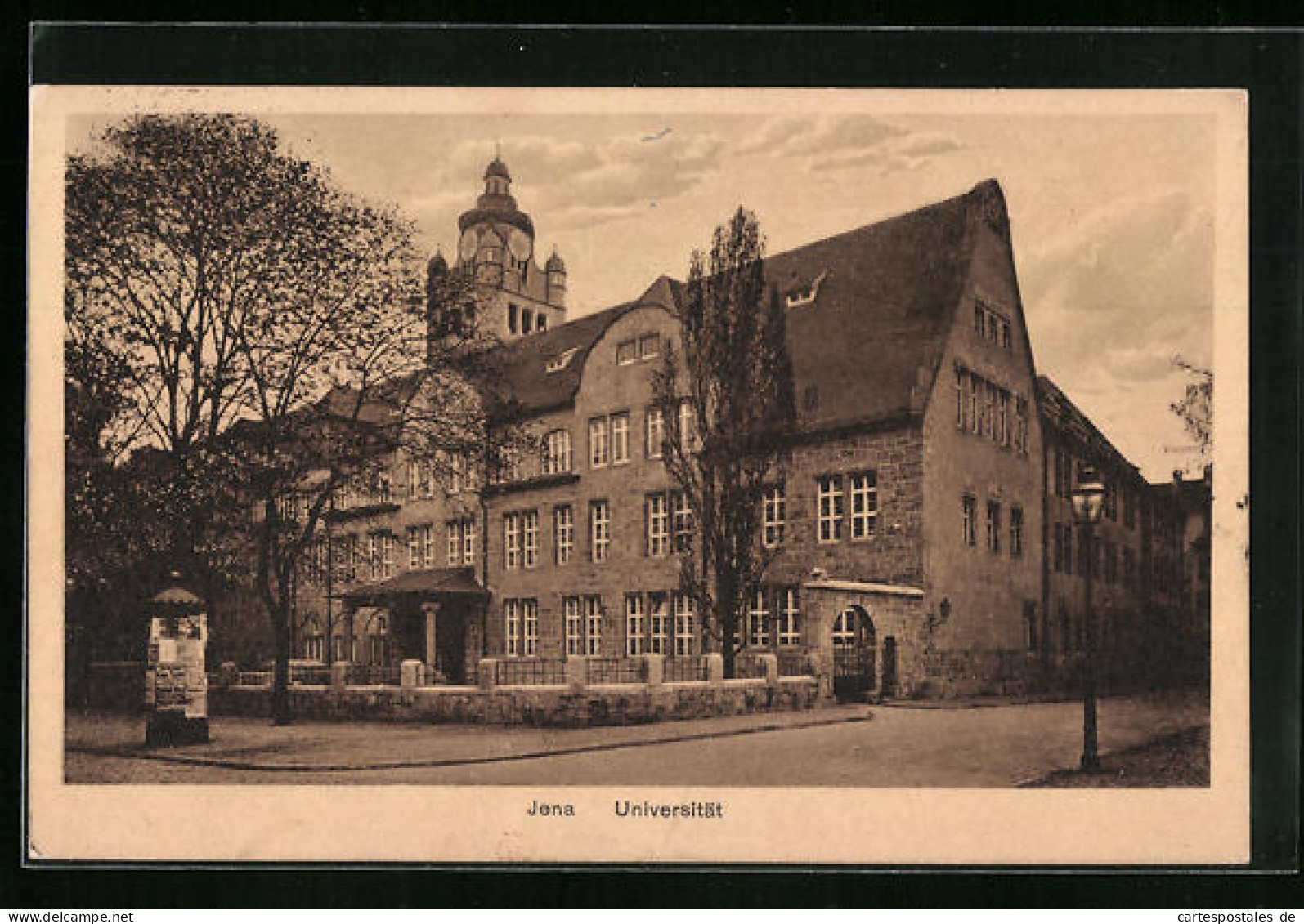 AK Jena, Blick Aus Die Universität Mit Litfasssäule  - Jena