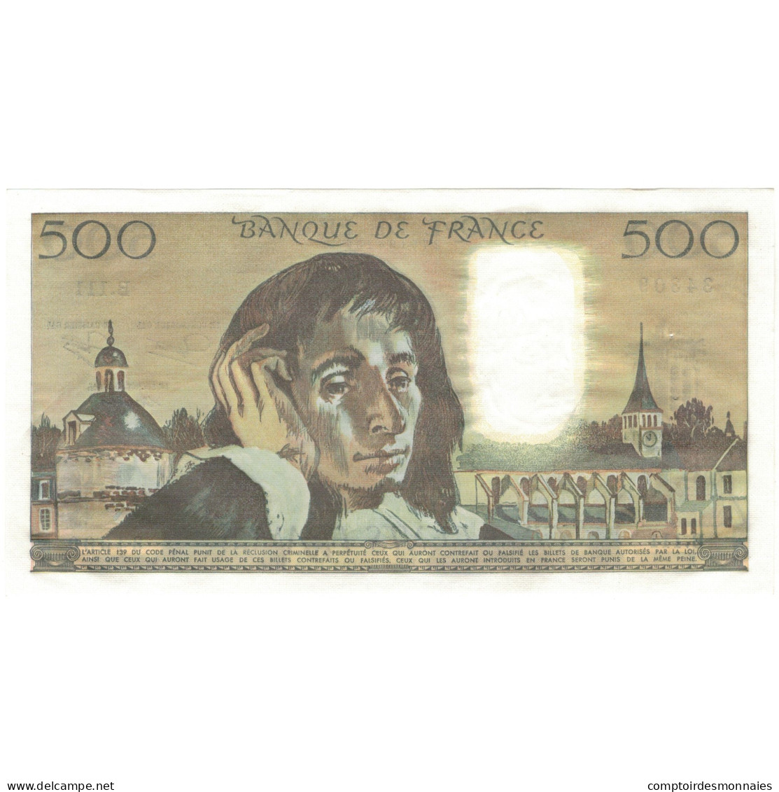 France, 500 Francs, Pascal, 1980, B.111, SPL, Fayette:71.21, KM:156e - 500 F 1968-1993 ''Pascal''
