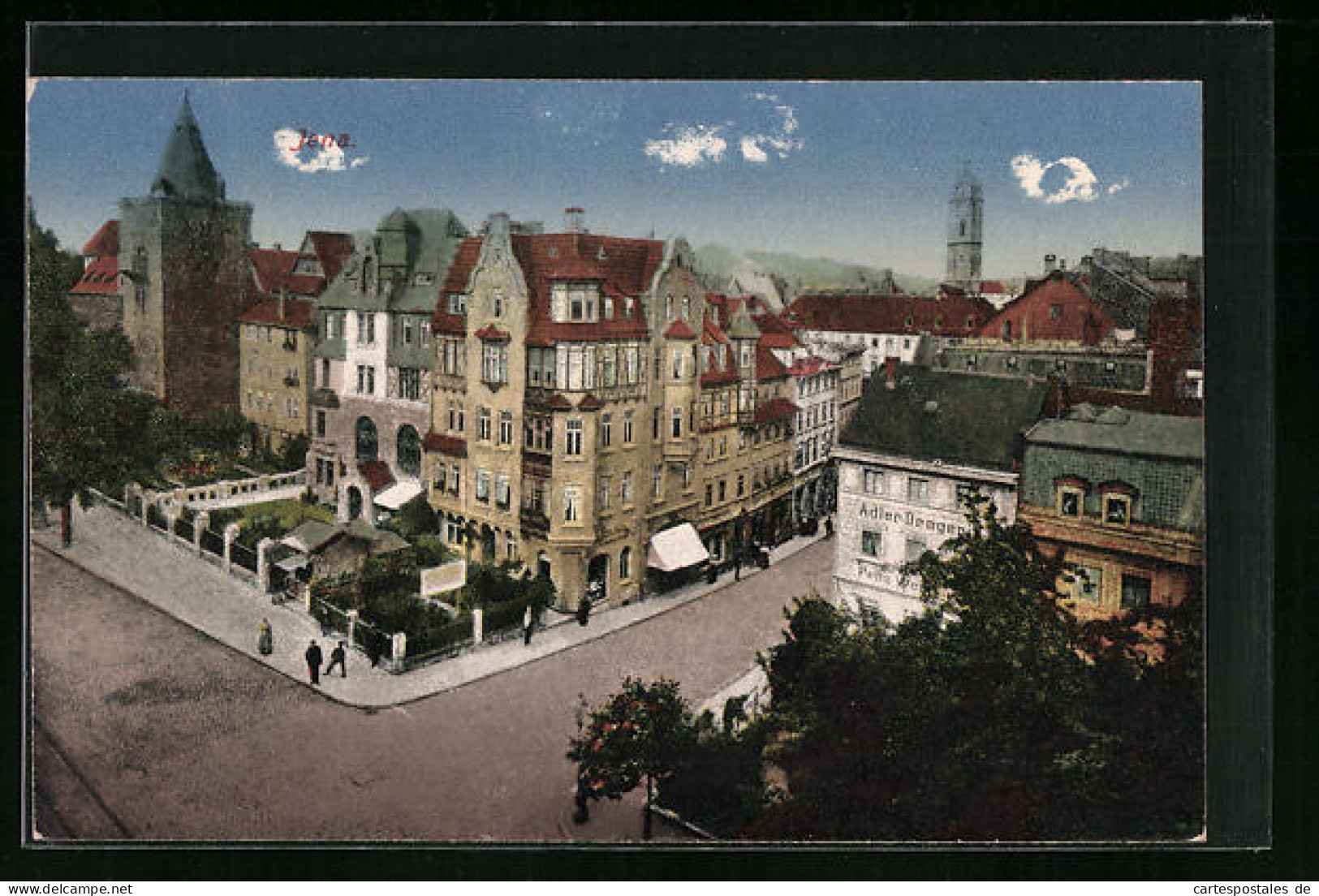 AK Jena, Strassenpartie Aus Der Vogelschau  - Jena