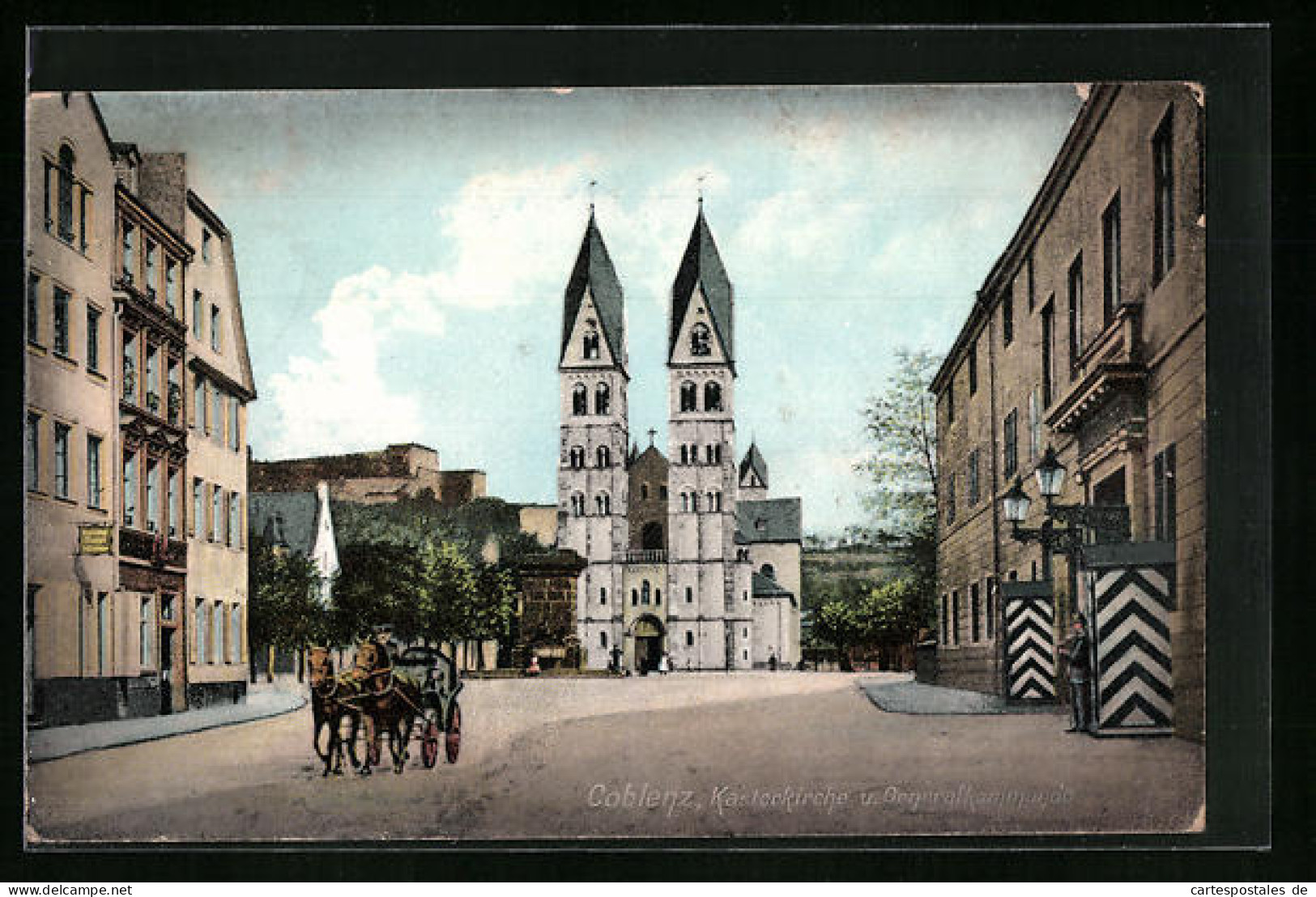 AK Koblenz, Kastorkirche U. Generalkommando  - Koblenz