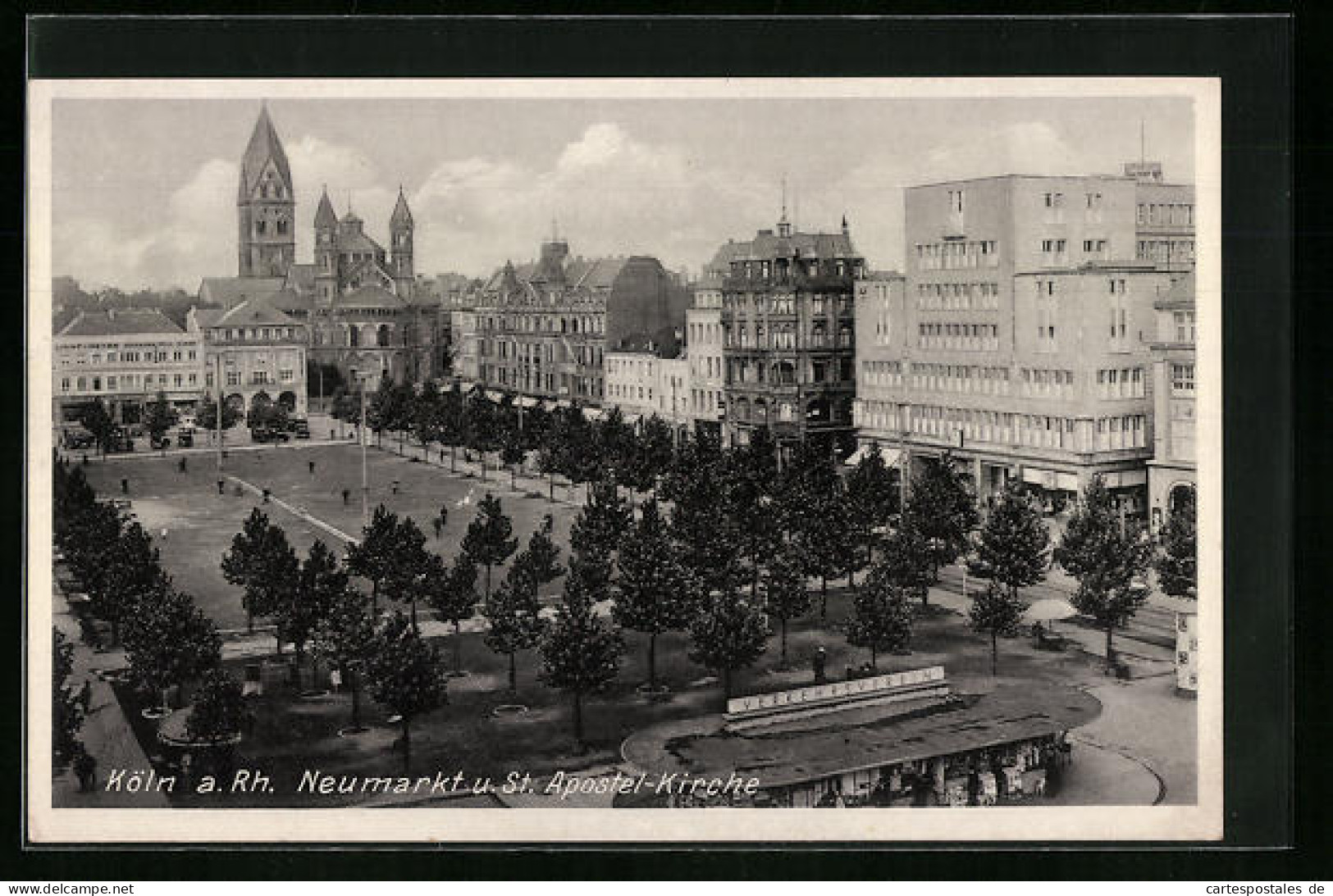 AK Köln, Neumarkt U. St. Apostel-Kirche  - Koeln