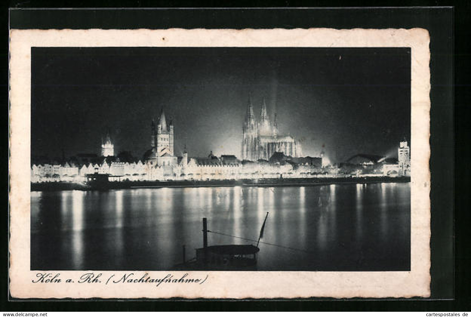 AK Köln, Panorama Bei Nacht, Illuminierte Altstadt  - Köln