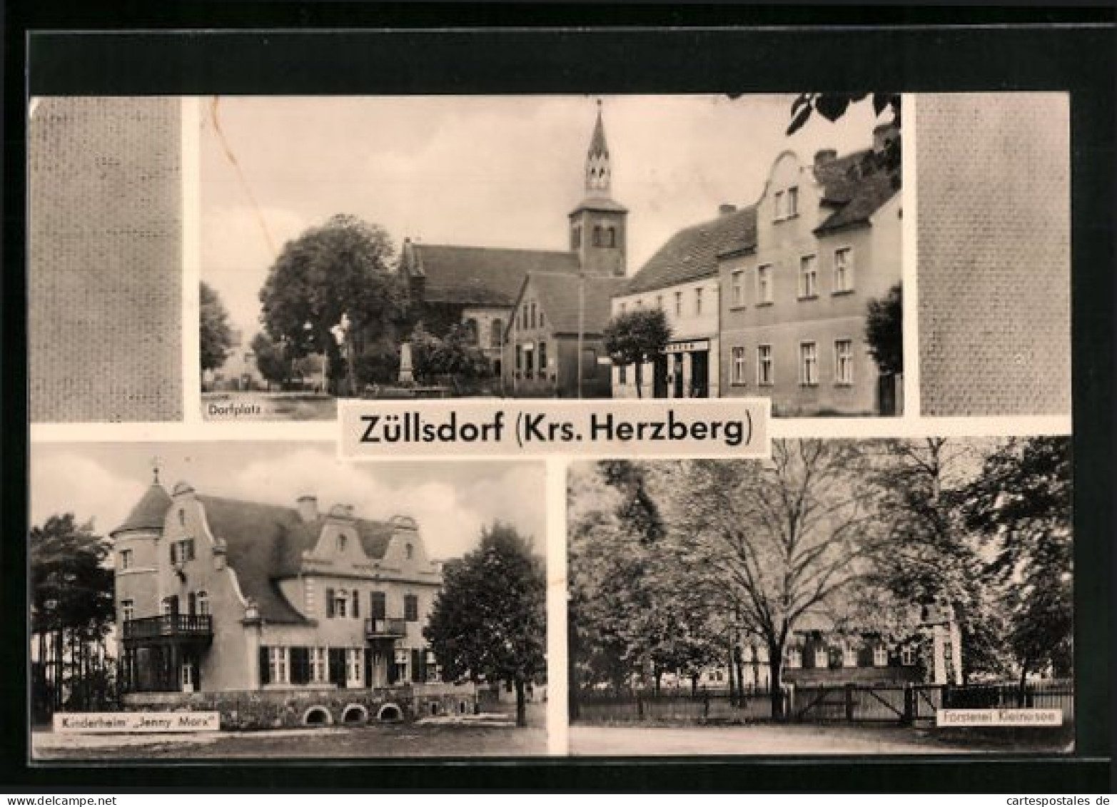 AK Züllsdorf, Försterei Kleinesee, Kinderheim Jenny Marx, Dorfplatz  - Autres & Non Classés