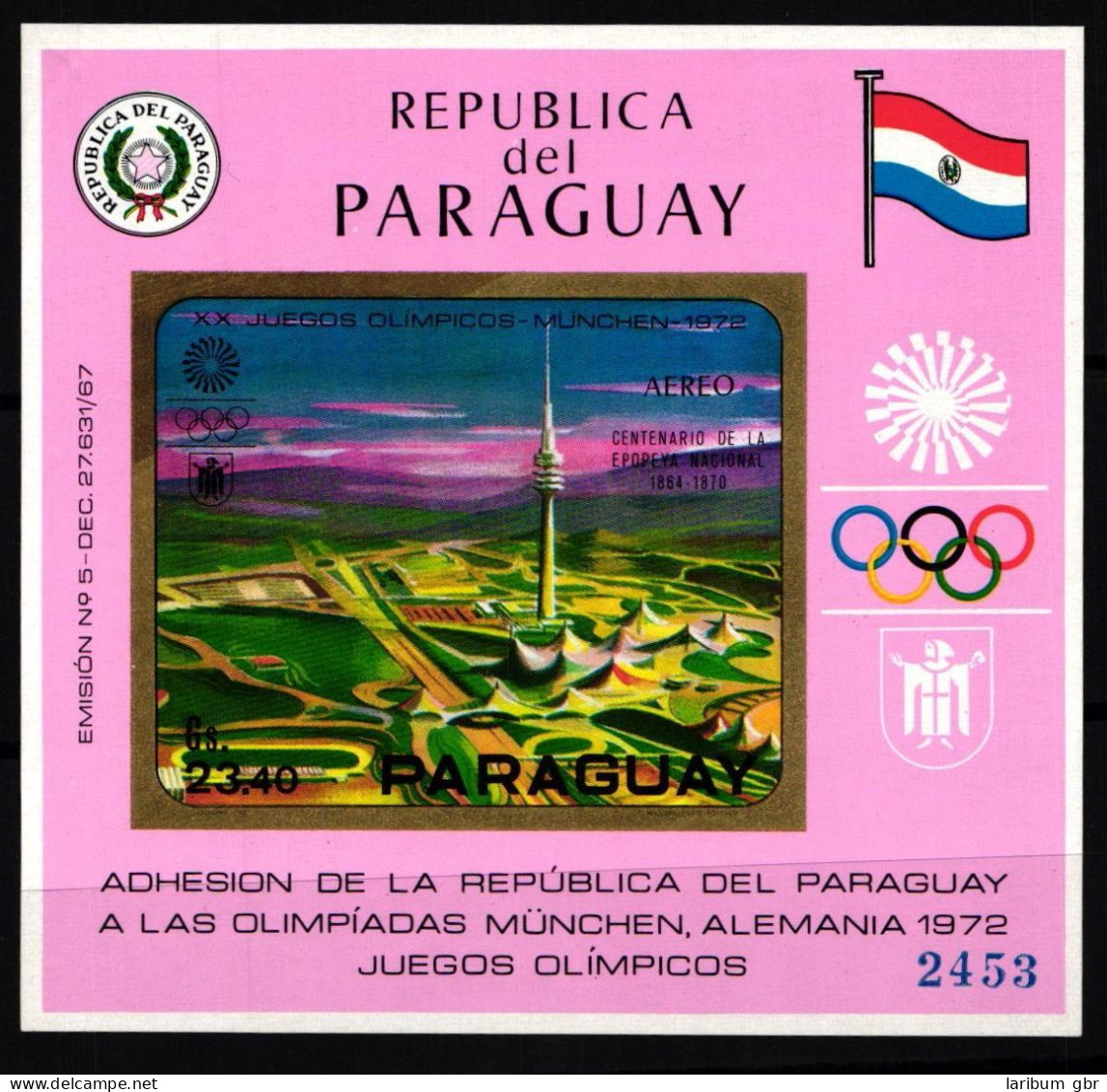 Paraguay Block 142 Postfrisch #JU953 - Paraguay