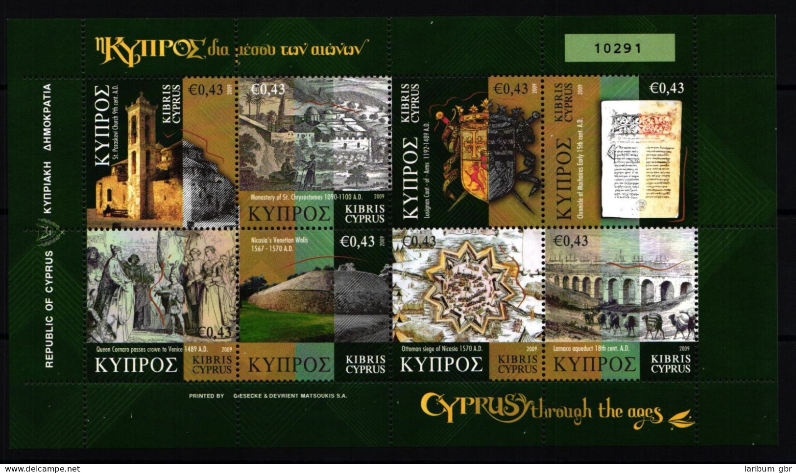 Zypern 1160-1167 Postfrisch Als Kleinbogen #JV120 - Gebraucht