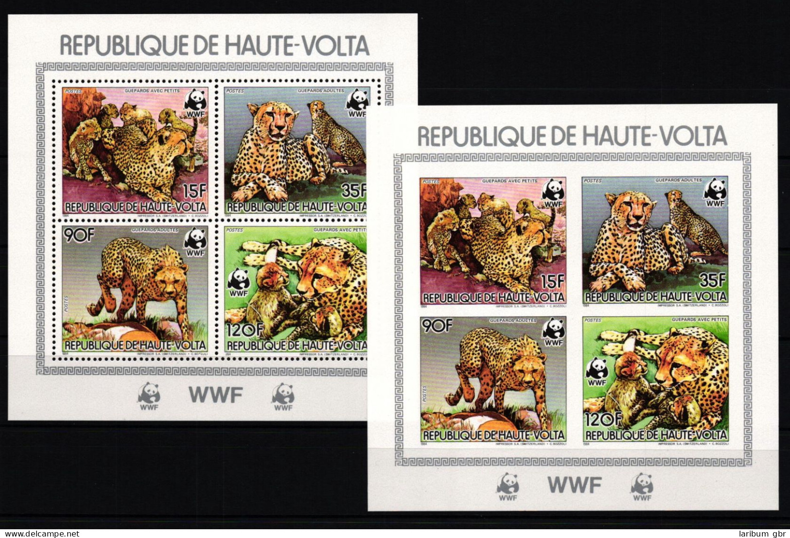 Obervolta WWF 957-960 A+B Postfrisch Als Kleinbögen, Gepard #JV299 - Burkina Faso (1984-...)