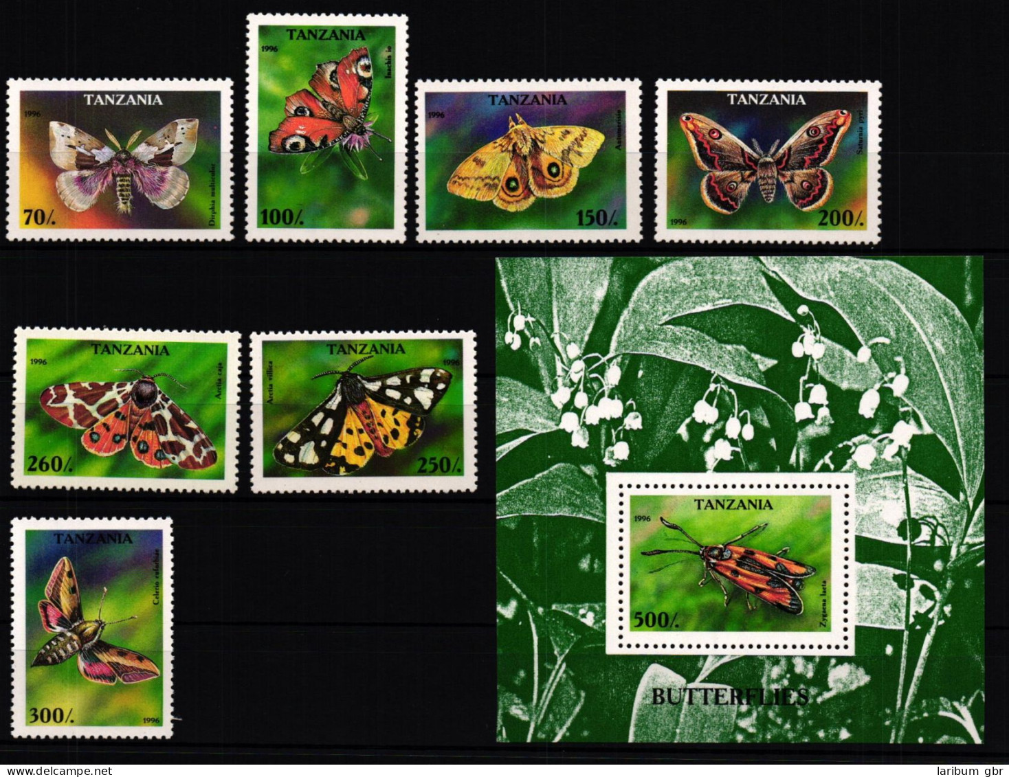Tansania 2256-2262 + Block 311 Postfrisch Schmetterlinge #JV219 - Tanzania (1964-...)