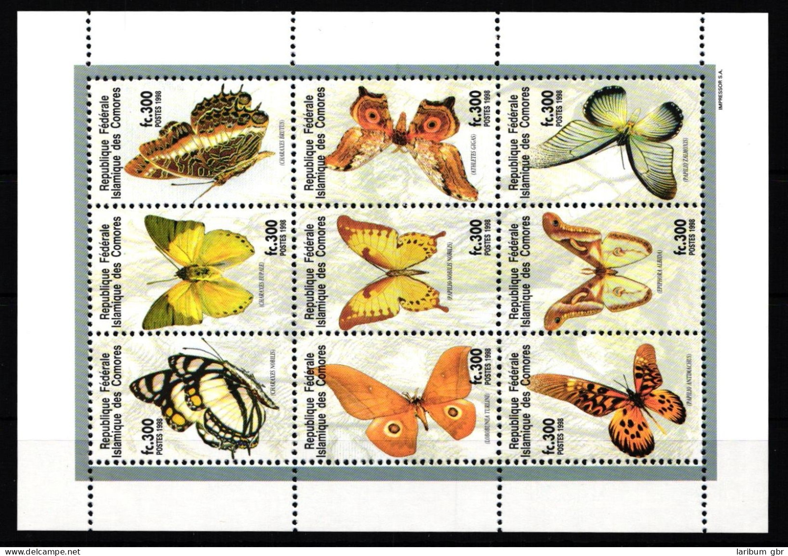 Komoren 1365-1373 Postfrisch Schmetterling #JV263 - Comores (1975-...)