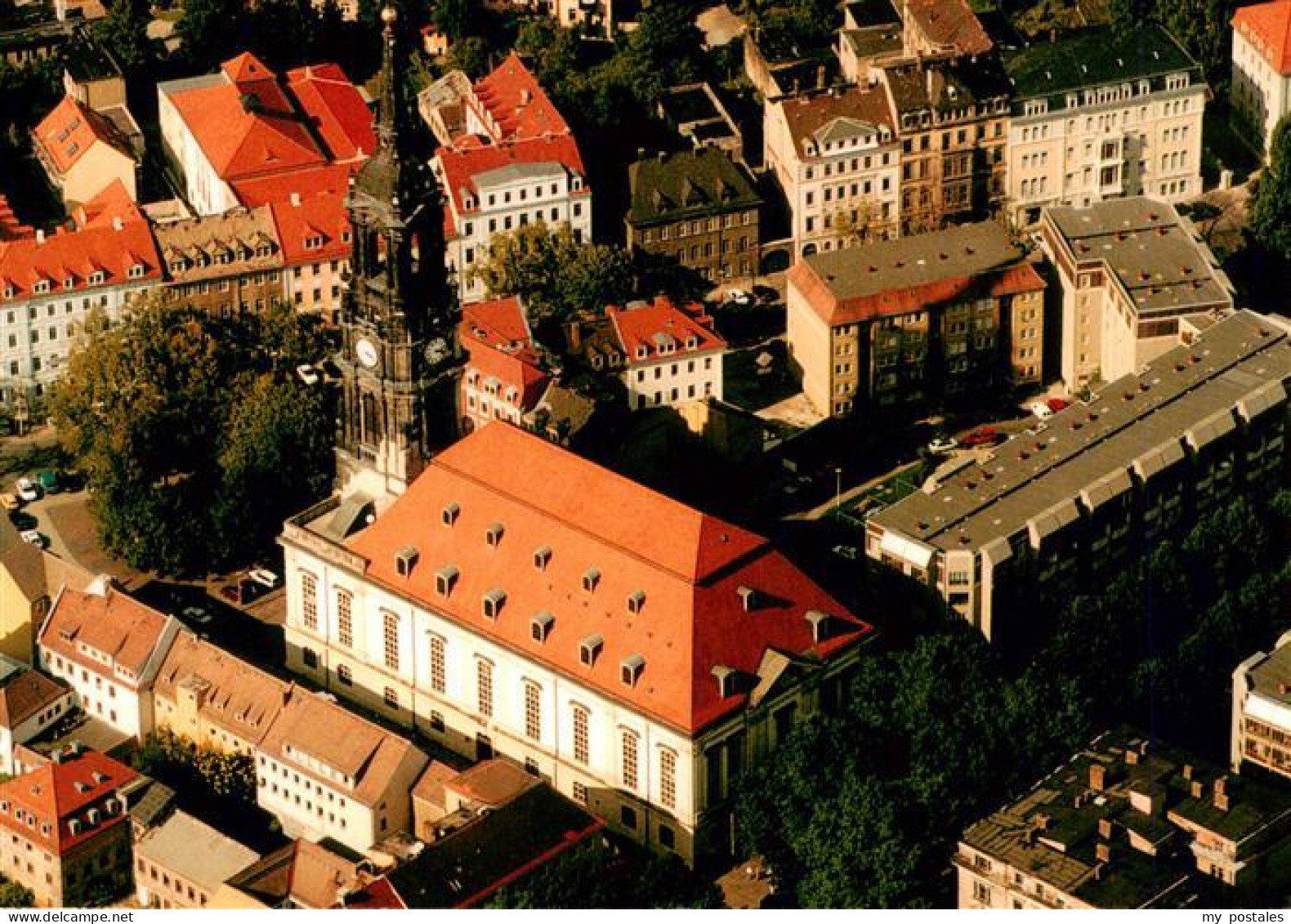 73941959 Dresden_Elbe Dreikoenigskirche Fliegeraufnahme - Dresden