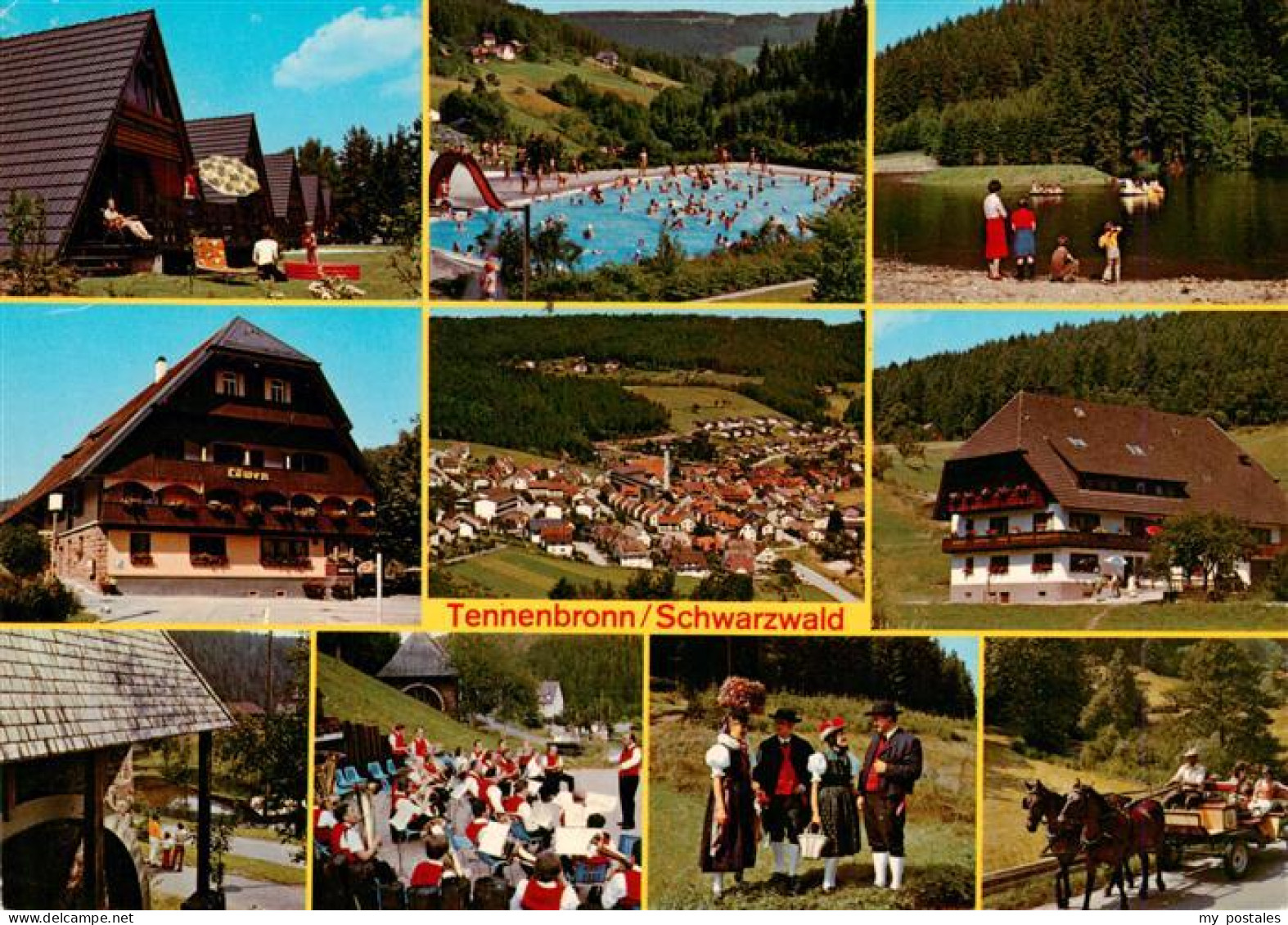 73941858 Tennenbronn Bungalows Schwimmbad Teich Hotel Loewen Panorama Kurkonzert - Schramberg