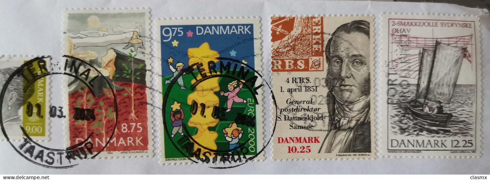 DENMARK 2024 Terminal Trastrop Postmark Sailing Boat Stamp On Cover - Luftpost