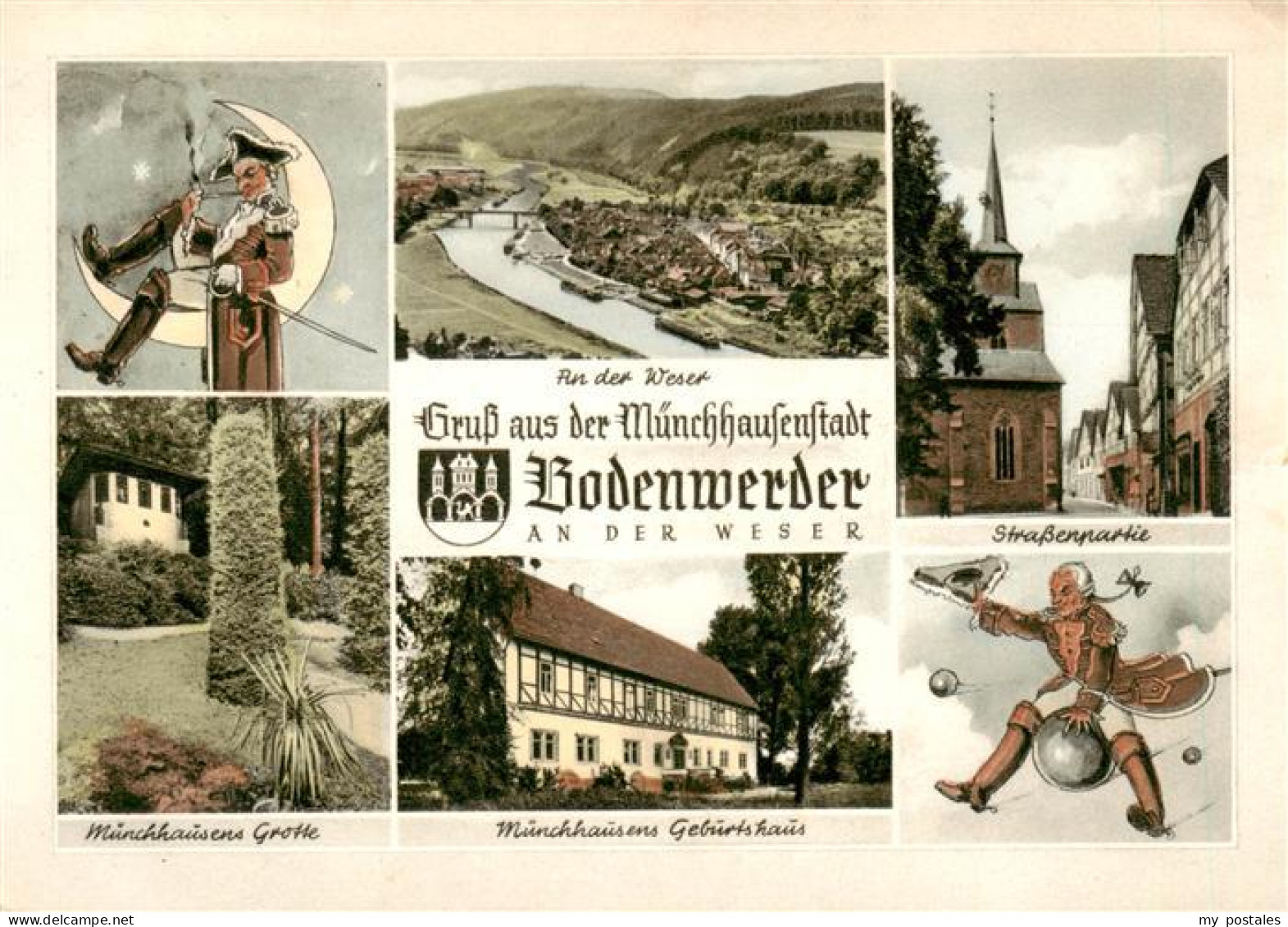 73900699 Bodenwerder Muenchhausen Grotte Weserpartie Muenchhausens Geburtshaus S - Bodenwerder