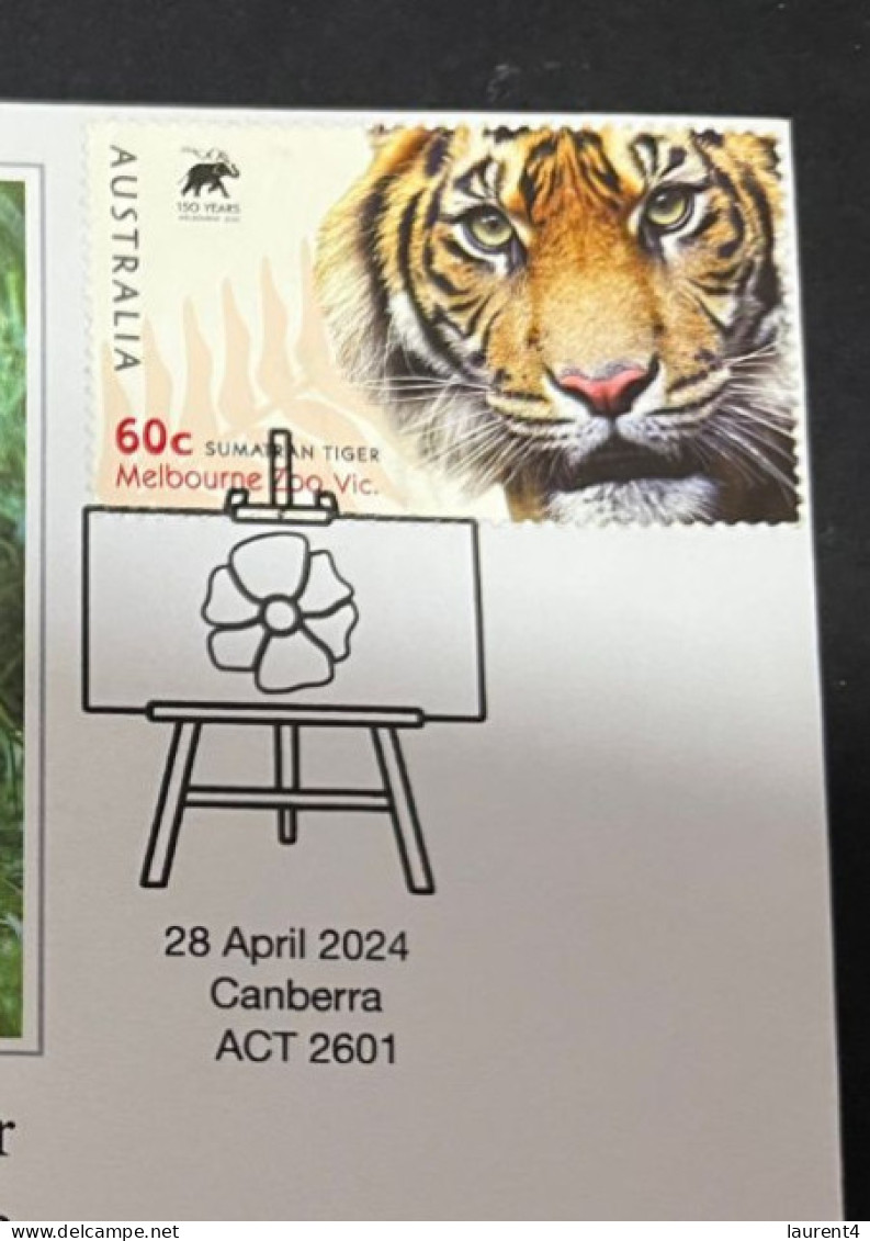 30-4-2024 (3 Z 26) France Zoo Welcmed Two Sumatran Tiger Cubs Name Rimba & Toba (specy Conservation Effort) TIGER Stamp - Otros & Sin Clasificación