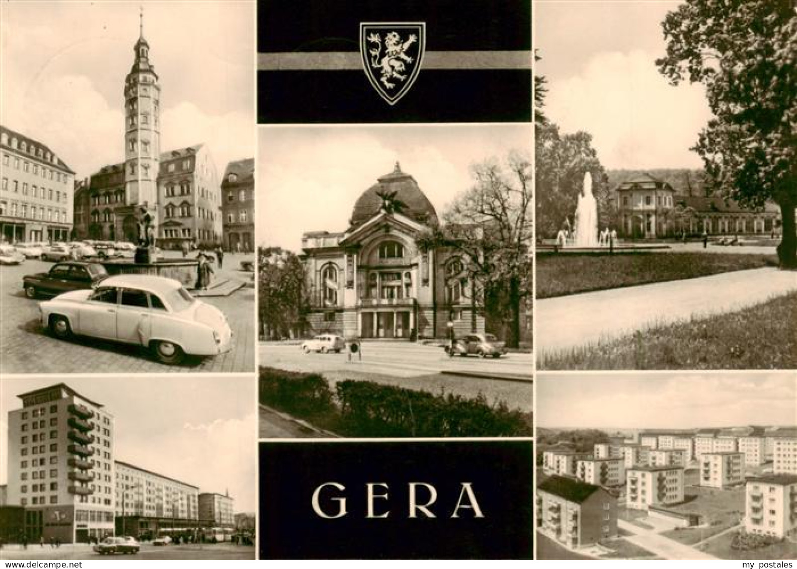 73900673 Gera Marktplatz Und Rathaus Strasse Der Republik Theater Park Opfer Des - Gera