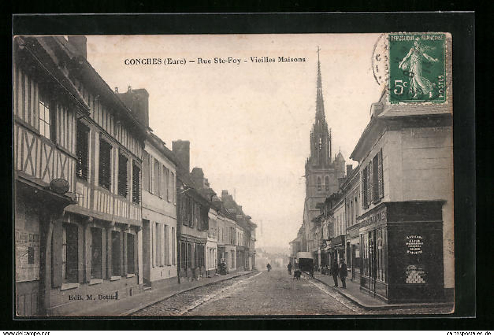 CPA Conches, Rue Ste-Foy, Vieilles Maisons  - Other & Unclassified