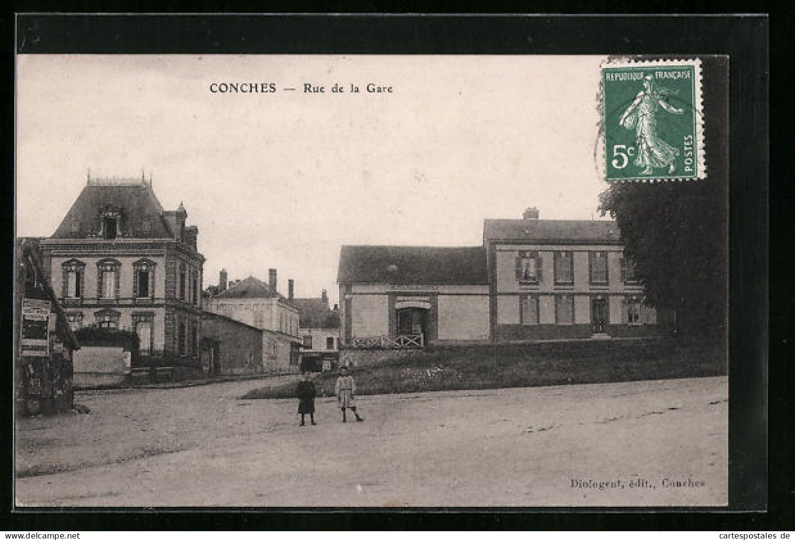 CPA Conches, Rue De La Gare  - Other & Unclassified