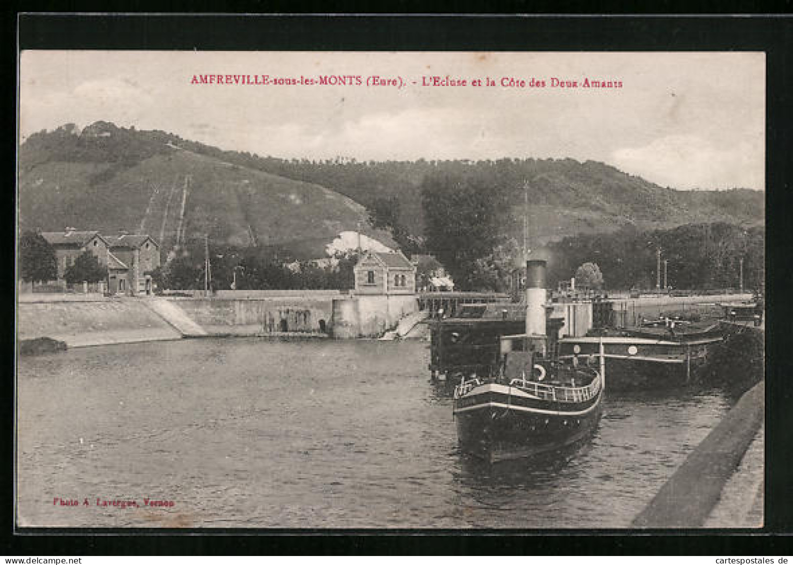 CPA Amfreville-sous-les-Monts, L`Ecluse Et La Cote Des Deux-Amants  - Other & Unclassified