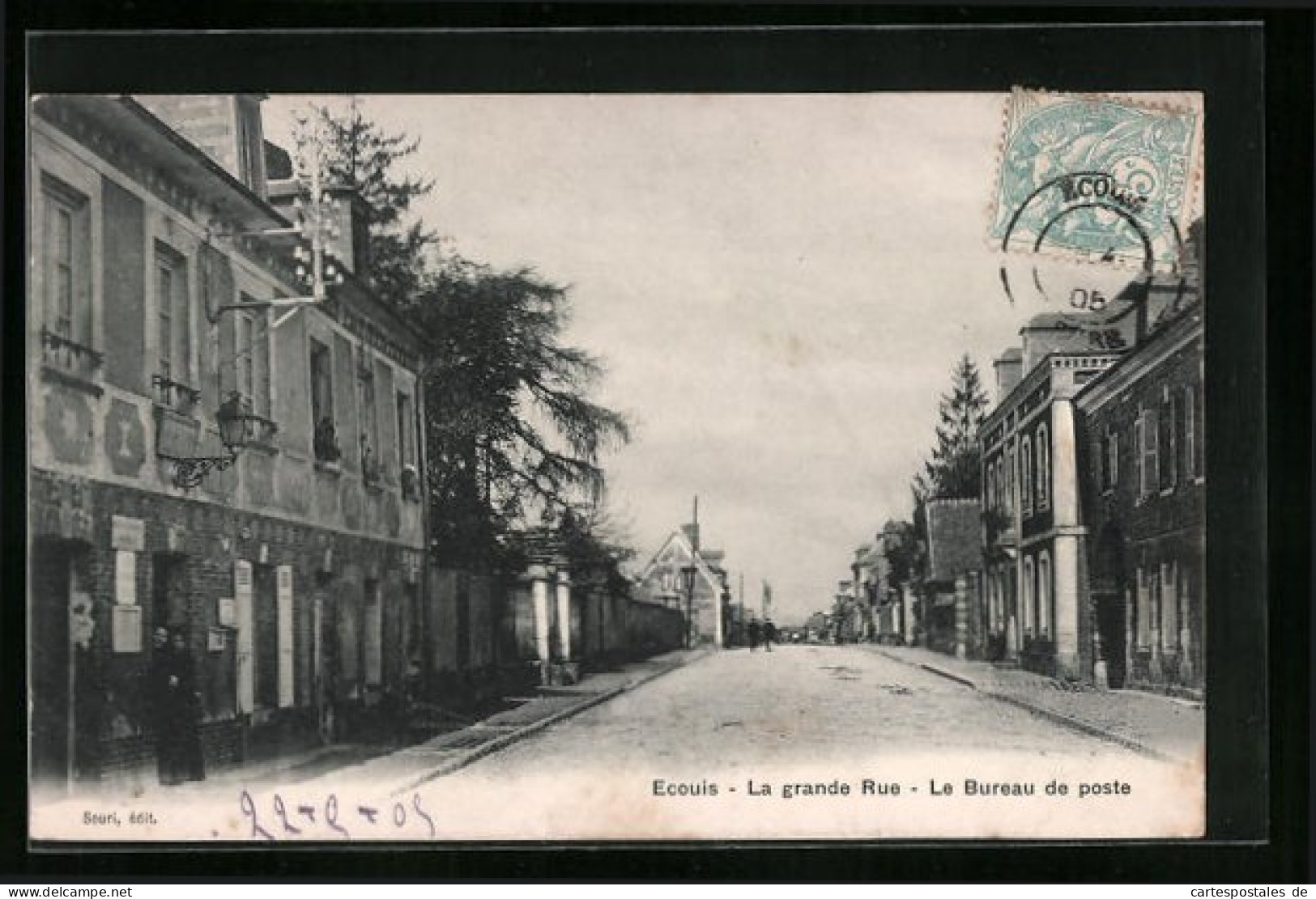 CPA Ecouis, La Grande Rue, Le Bureau De Poste  - Other & Unclassified