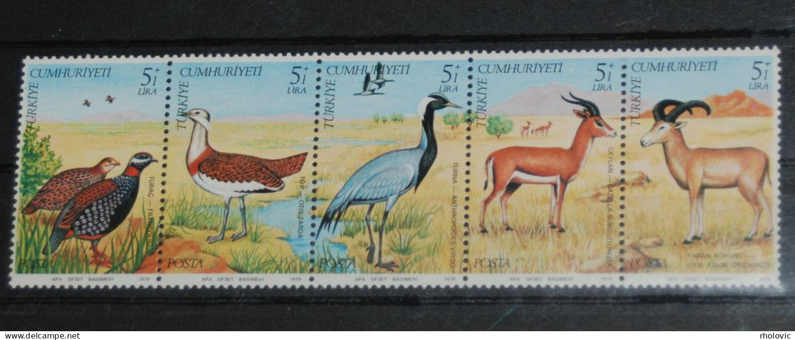 TURKEY 1979, European Nature Conservation Year, Birds, Animals, Fauna, Mi #2501-5, MNH** - Sonstige & Ohne Zuordnung