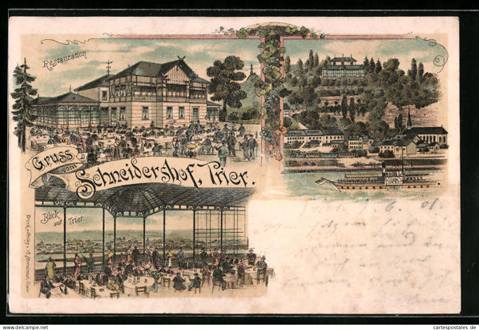 Lithographie Trier, Restaurant Schneidershof  - Trier