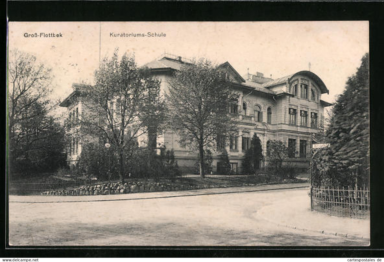 AK Hamburg-Flottbek, Kuratoriums-Schule Von Der Strasse Gesehen  - Altona