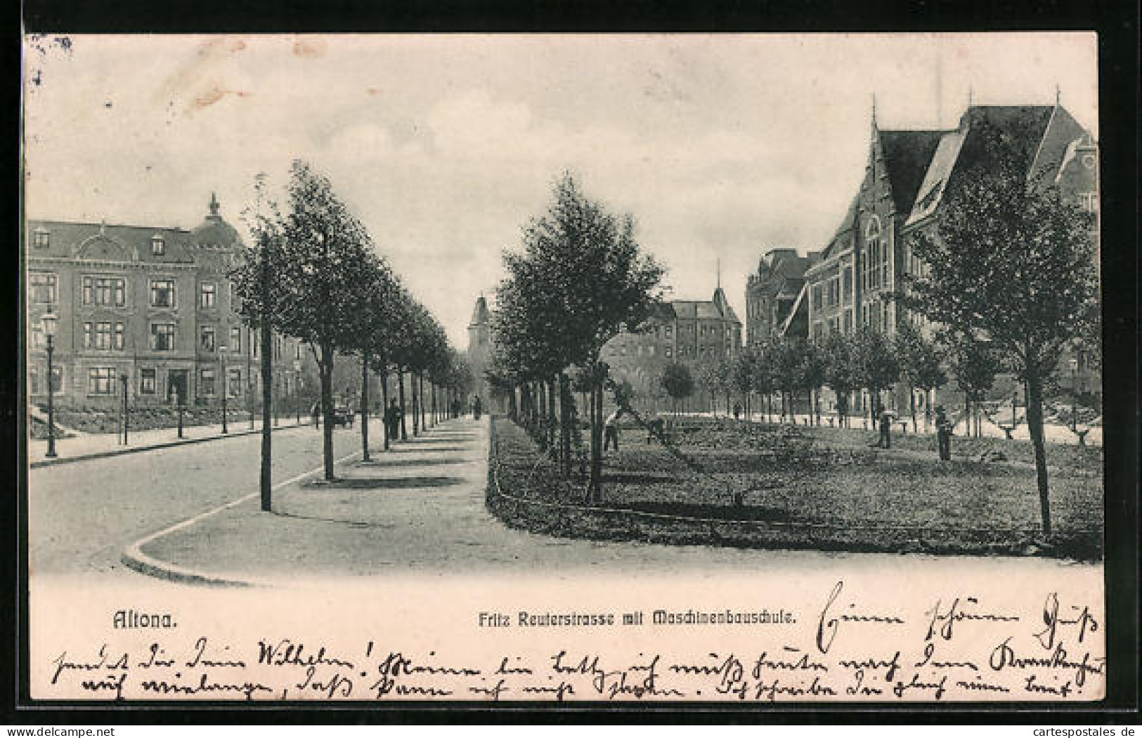 AK Hamburg-Altona, Fritz Reuterstrasse Mit Maschinenbauschule  - Altona