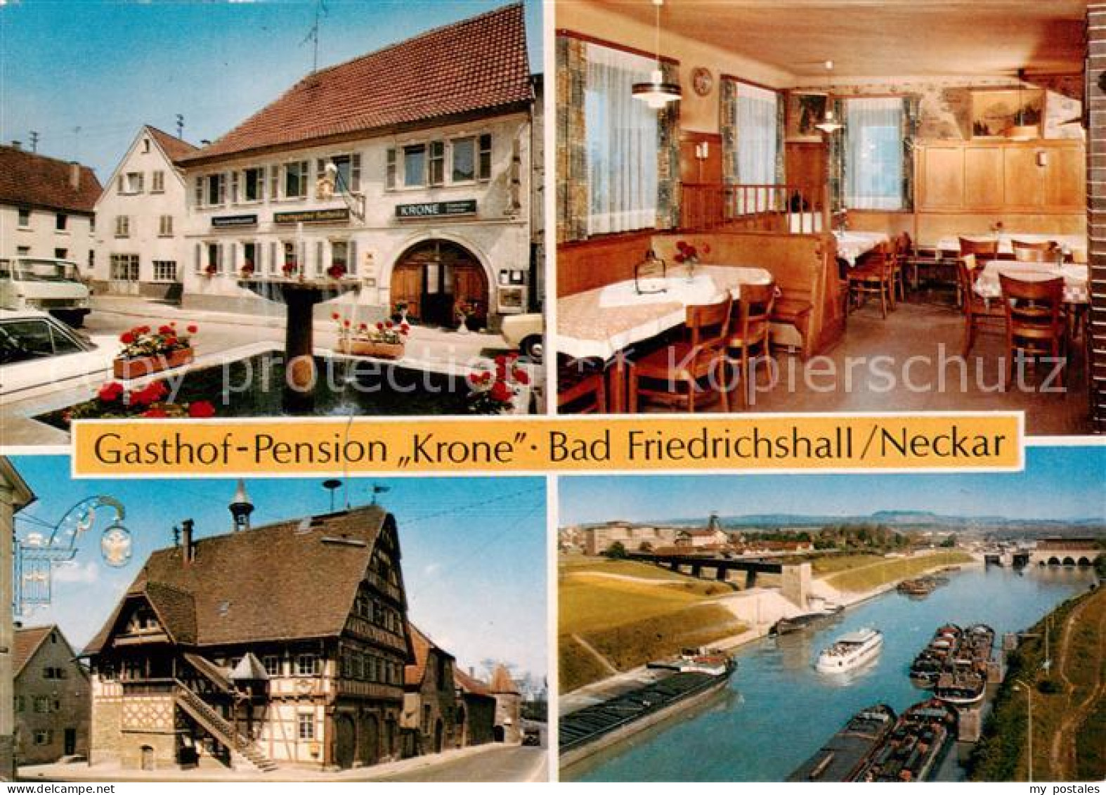 73862371 Bad Friedrichshall Gasthof Pension Krone Gastraum Neckar Binnenschifffa - Bad Friedrichshall