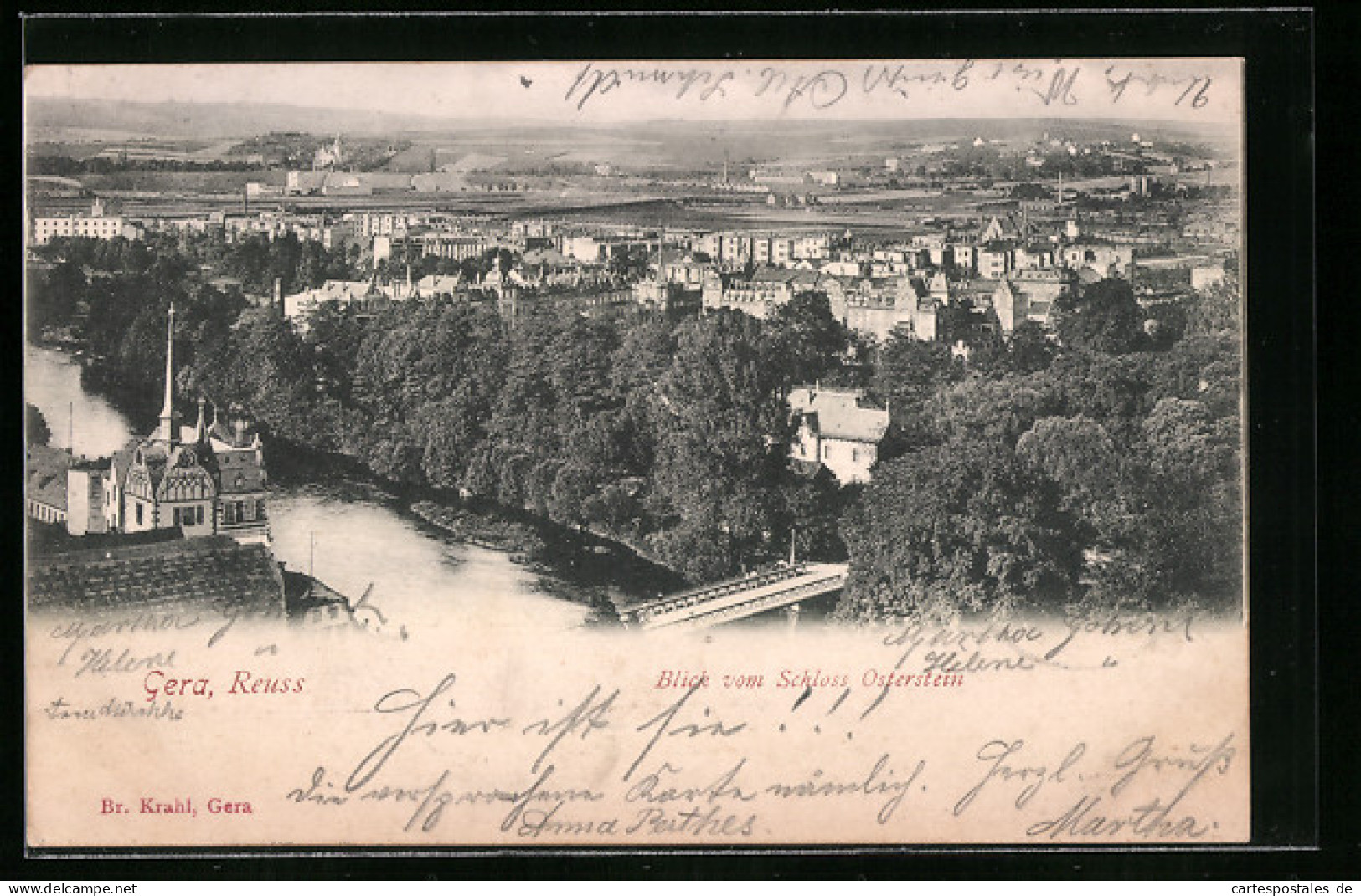 AK Gera, Blick Von Schloss Osterstein Auf Den Ort  - Gera