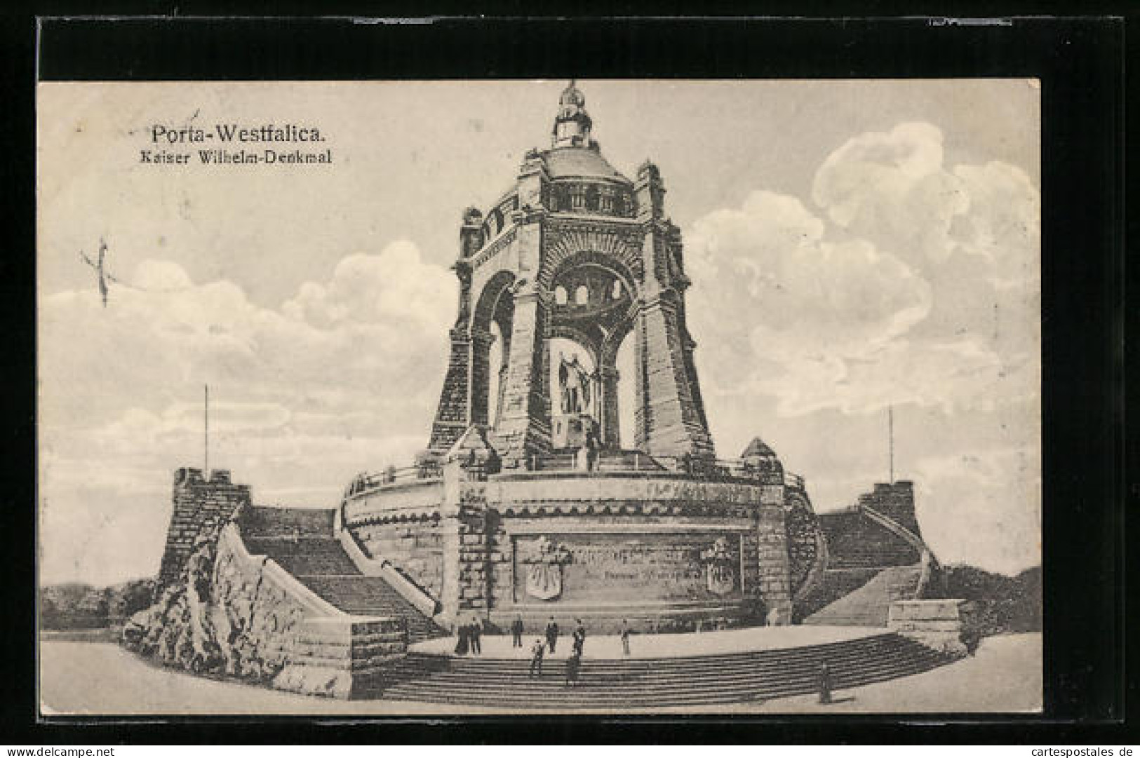 AK Porta Westfalica, Kaiser-Wilhelm-Denkmal Mit Besuchern  - Other & Unclassified