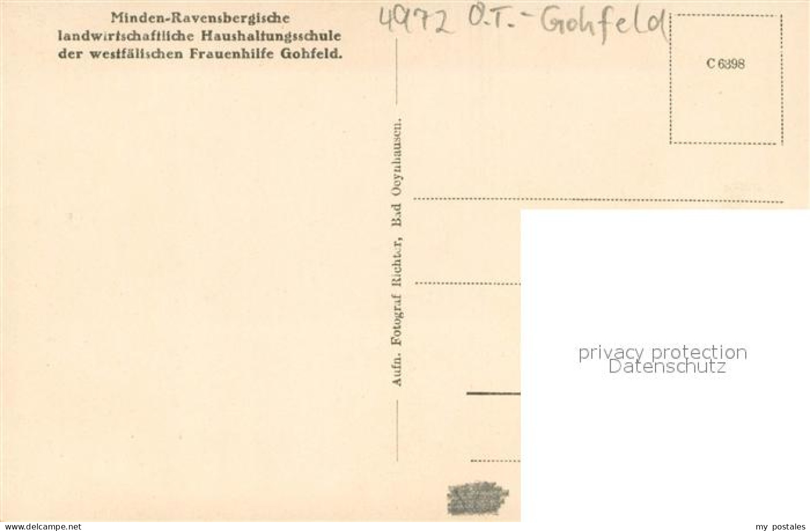 73703999 Gohfeld Herford Minden-Ravensbergische Landwirtschaftliche Haushaltungs - Te Identificeren