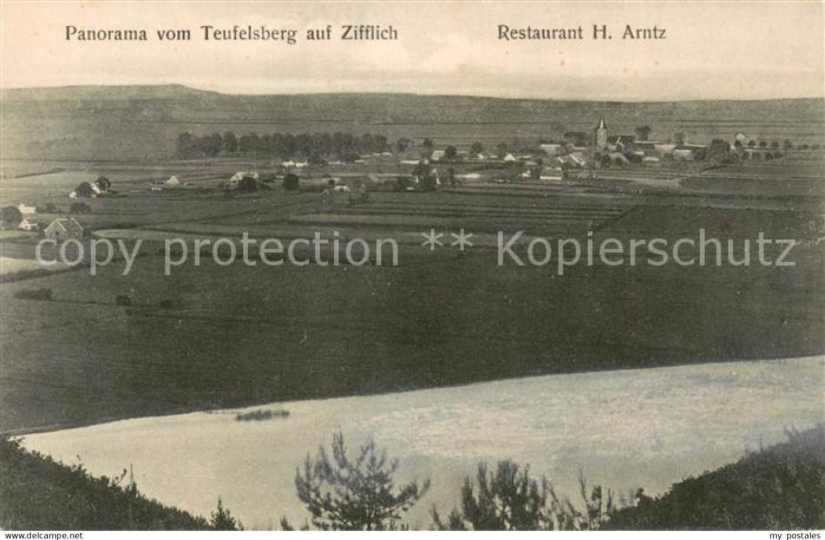 73703991 Zifflich Kleve Panorama Vom Teufelsberg Mit Restaurant H. Arntz  - Kleve