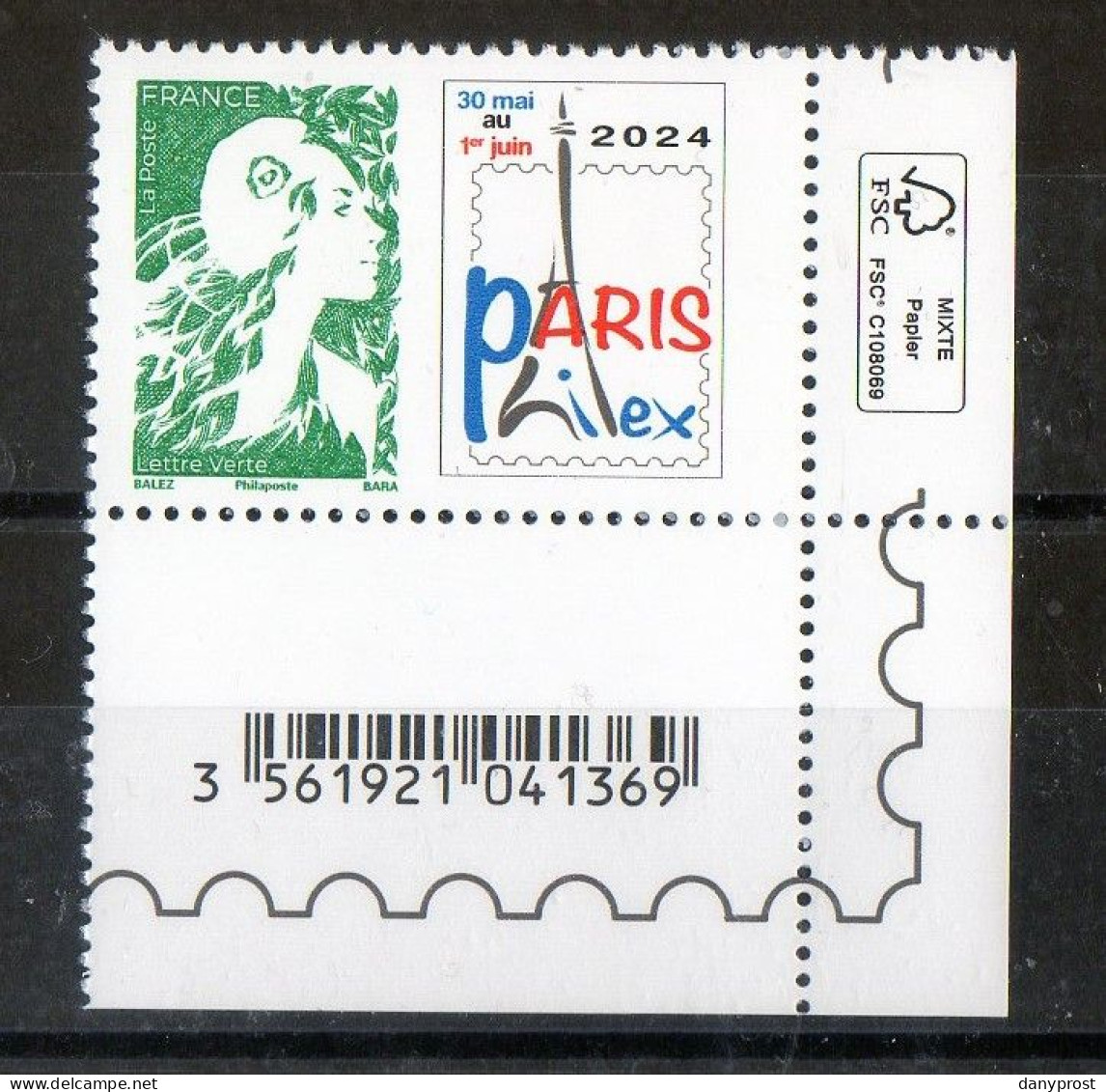 FR 2024 - Coin Bas Droite  "  PARIS Philex - 30 Mai Au 10 Juin -1 Timbre LV 20 G  à  1.29 € - Illustré-neuf** - Ungebraucht
