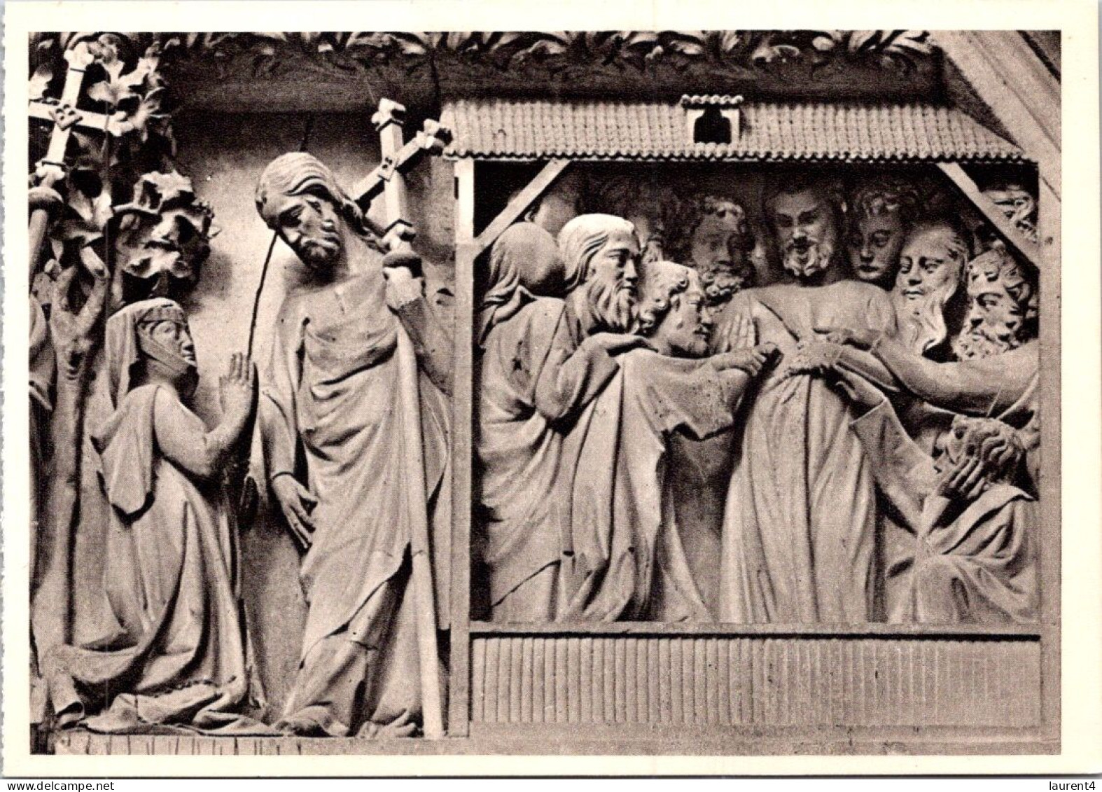 30-4-2024 (3 Z 26 A) Very Old  (2 B/w Potcards) Religious  - Strasbourg Cathedral - Thomas & Sainte Femmes - Jésus