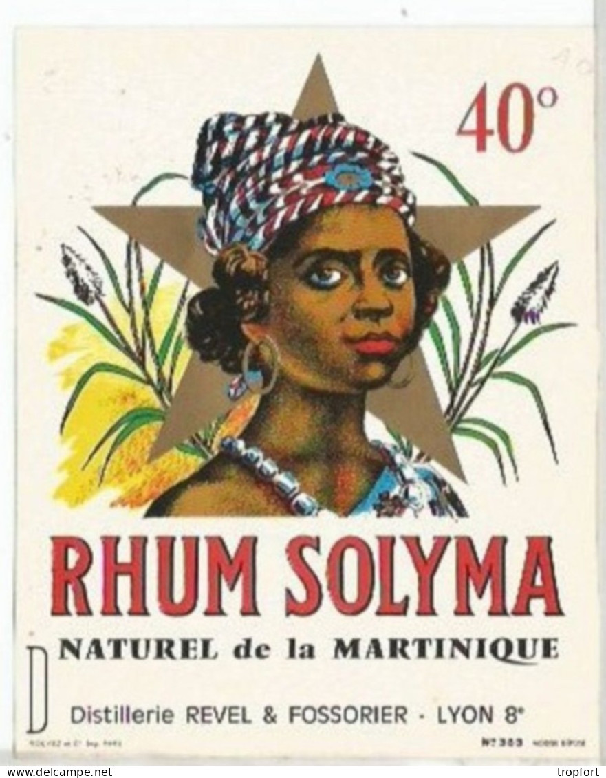 FA / ETIQUETTE Ancienne RHUM SOLYMA  MARTINIQUE - Rum