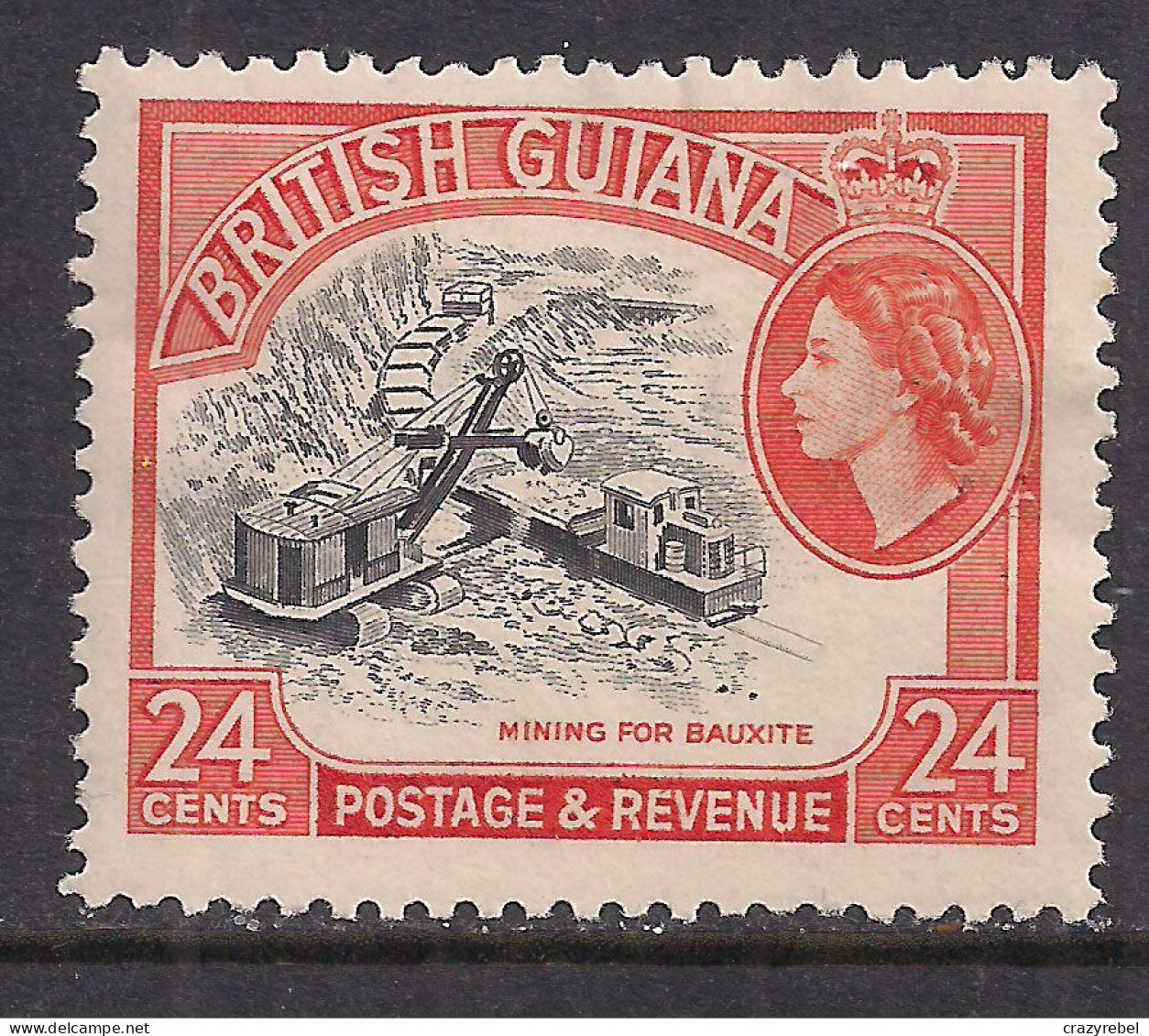 British Guiana 1954 - 63 QE2 24 Ct Mining MM SG 339 ( L532 ) - Britisch-Guayana (...-1966)