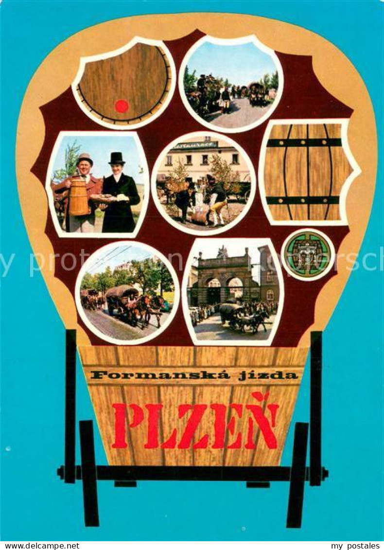73703699 Plzen Pilsen Historicka Formanska Jizda Tor Der Brauerei Planwagen Bier - República Checa
