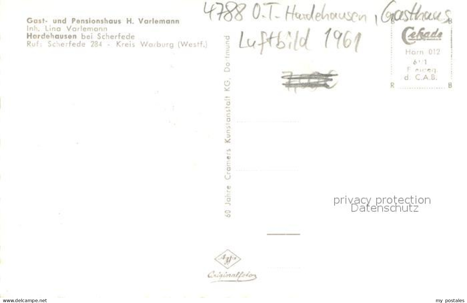 73703165 Hardehausen Fliegeraufnahme Gasthaus H. Varlemann Hardehausen - Warburg