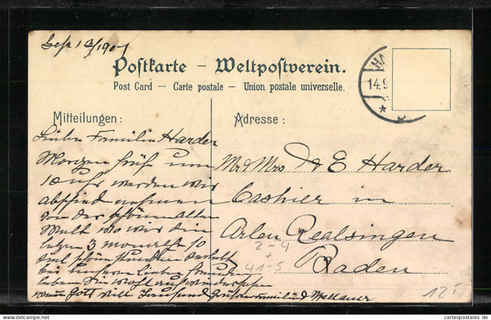 Lithographie Hamburg-Amerika Linie, Passagierschiff, Postdampfer President Grant  - Postal Services