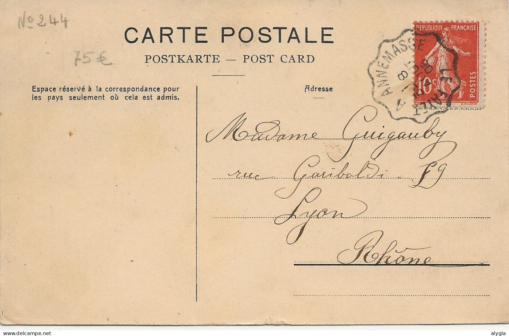 74 - ARGENTIERES - RARE CPA 1908 - Hôtel De La Couronne - Propr. Muller - Devouassoux. - Chamonix-Mont-Blanc