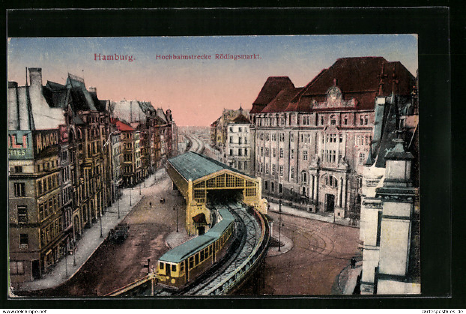 AK Hamburg, Hochbahnstrecke Rödingsmarkt Mit Zug  - Métro