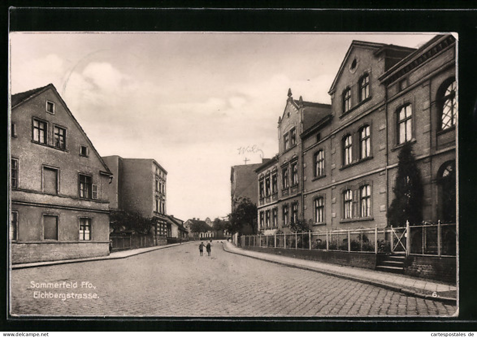 AK Sommerfeld /Ffo., Passanten In Der Eichbergstrasse  - Sonstige & Ohne Zuordnung