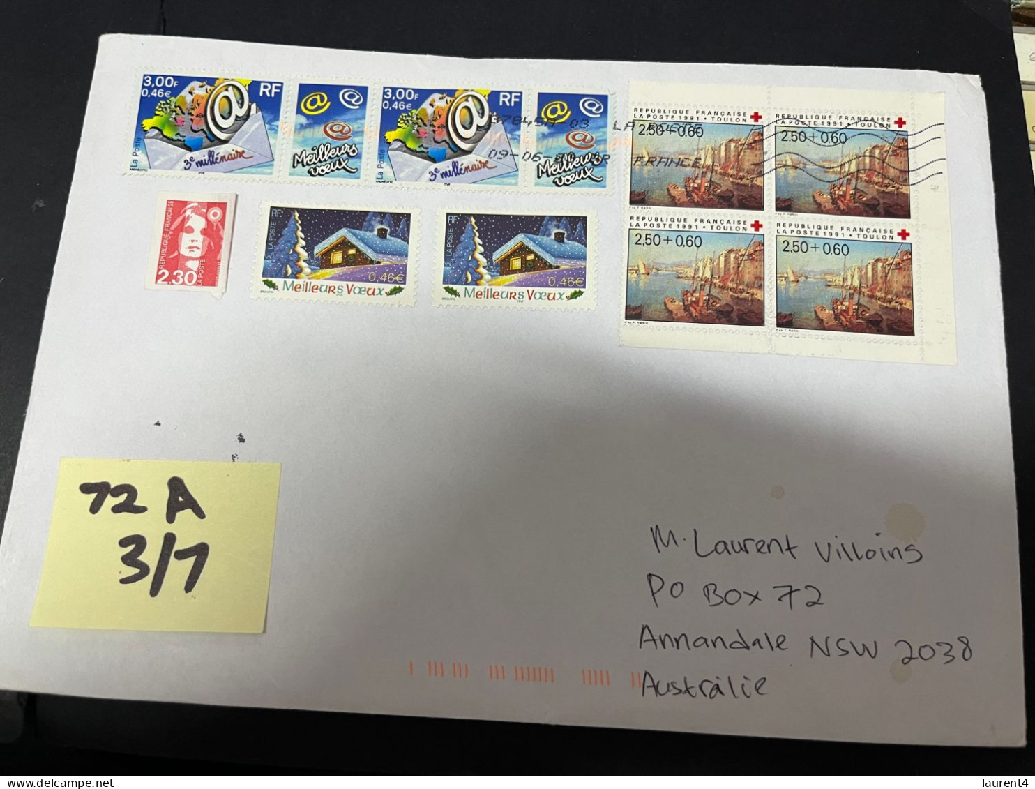 30-4-2023 (3 Z 27) Letter Posted From France To Australia In 2024 (2 Covers)  23 X 16cm (with Many Stamps) - Cartas & Documentos