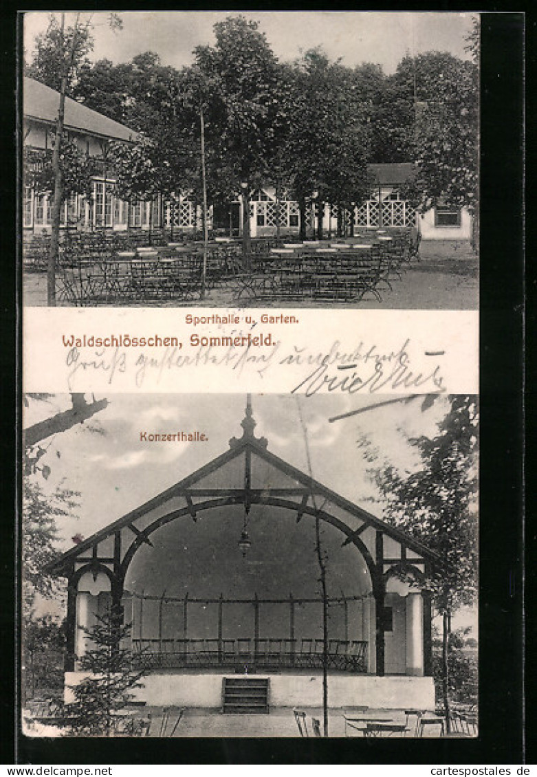 AK Sommerfeld, Gasthaus Waldschlösschen, Konzerthalle  - Other & Unclassified