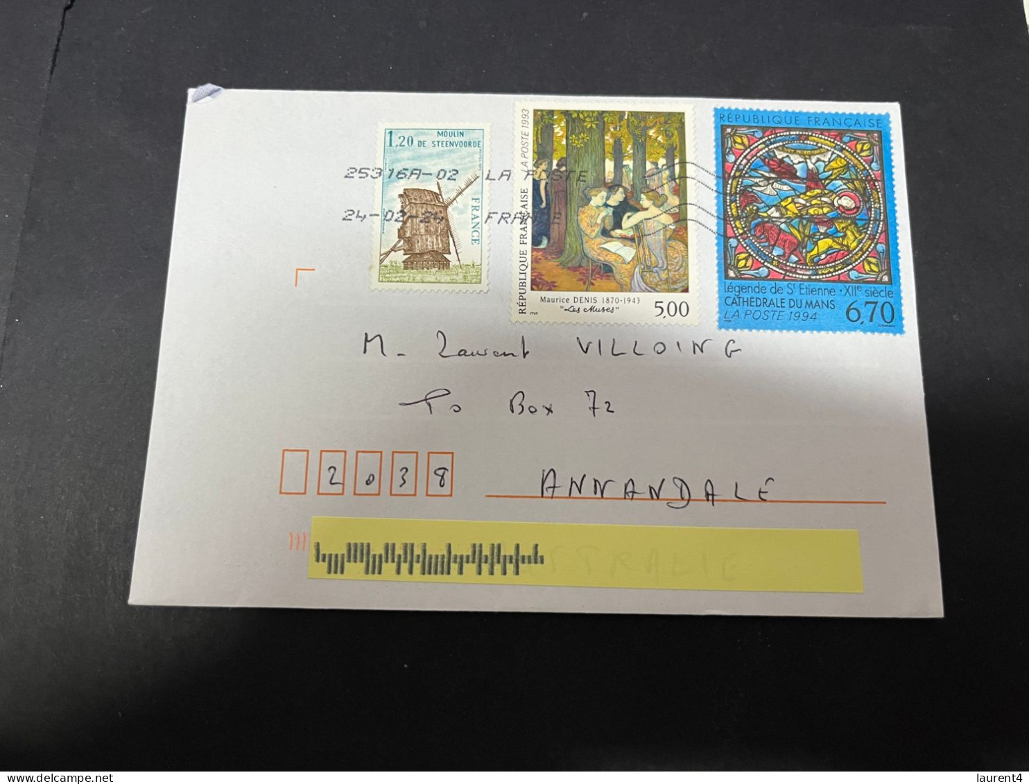 30-4-2023 (3 Z 27) Letter Posted From France To Australia In 2024 (2 Covers) (each Cover Has Many Stamps) - Storia Postale