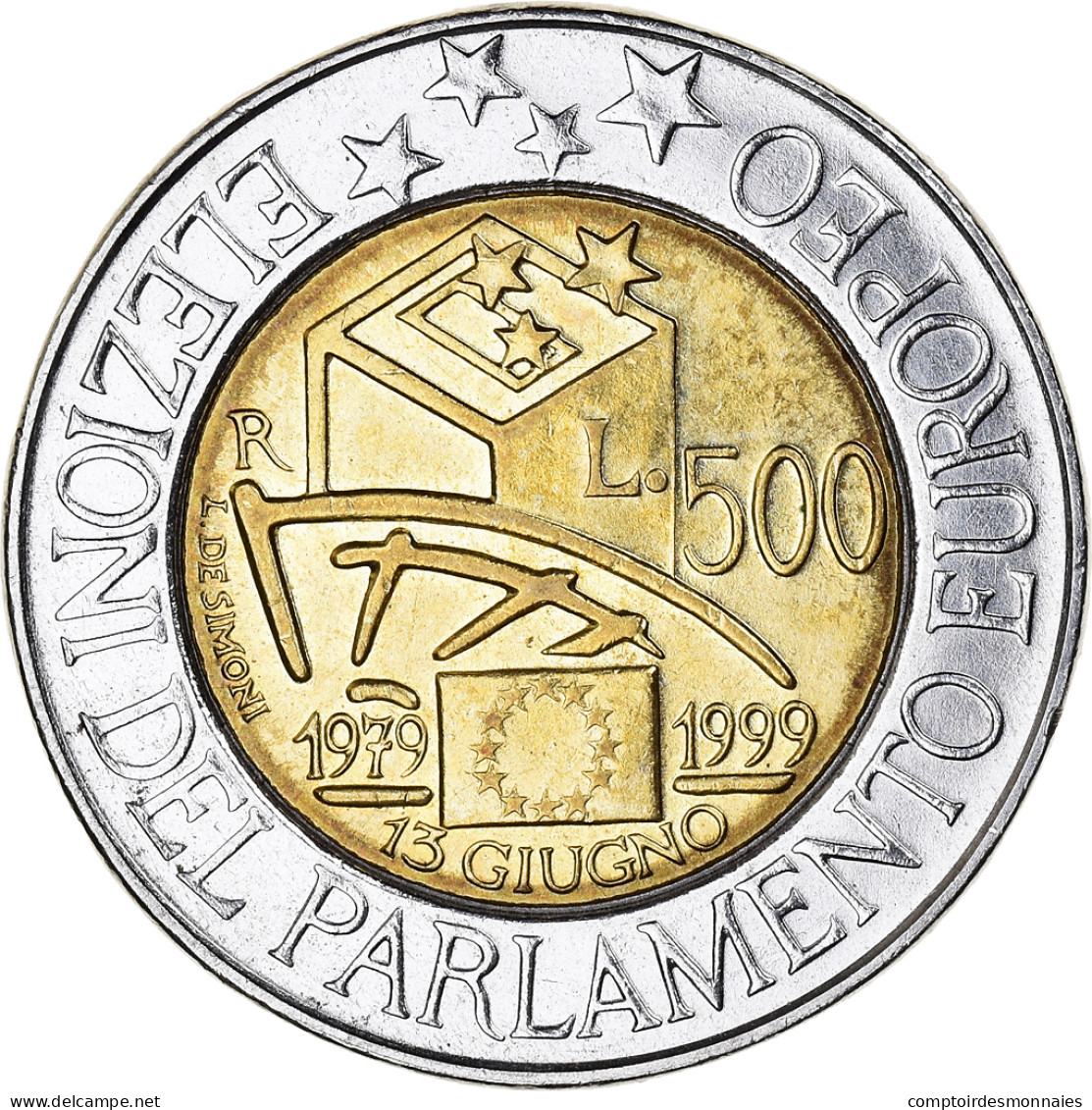 Monnaie, Italie, 500 Lire, 1999, Rome, TB+, Bimétallique, KM:203 - 500 Lire