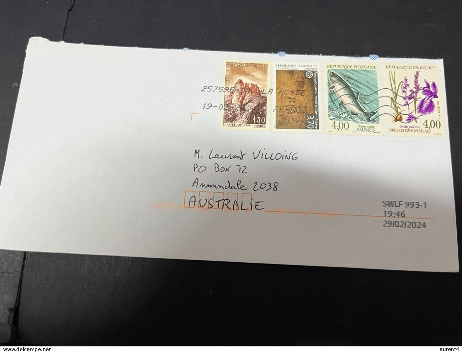 30-4-2023 (3 Z 27) Letter Posted From France To Australia In 2024 (2 Covers) (each Cover Has Many Stamps) - Lettres & Documents