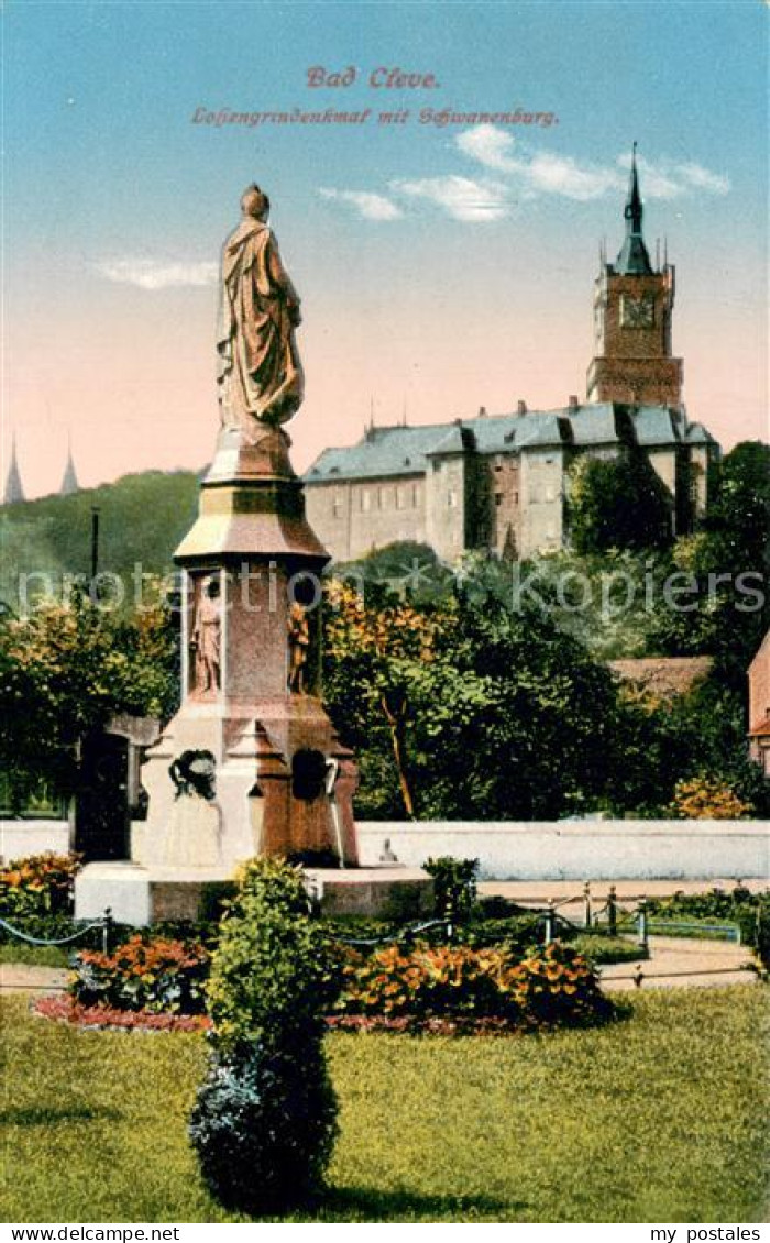 73702979 Cleve Kleve Bad Lohengrindenkmal Mit Schwanenburg  - Kleve