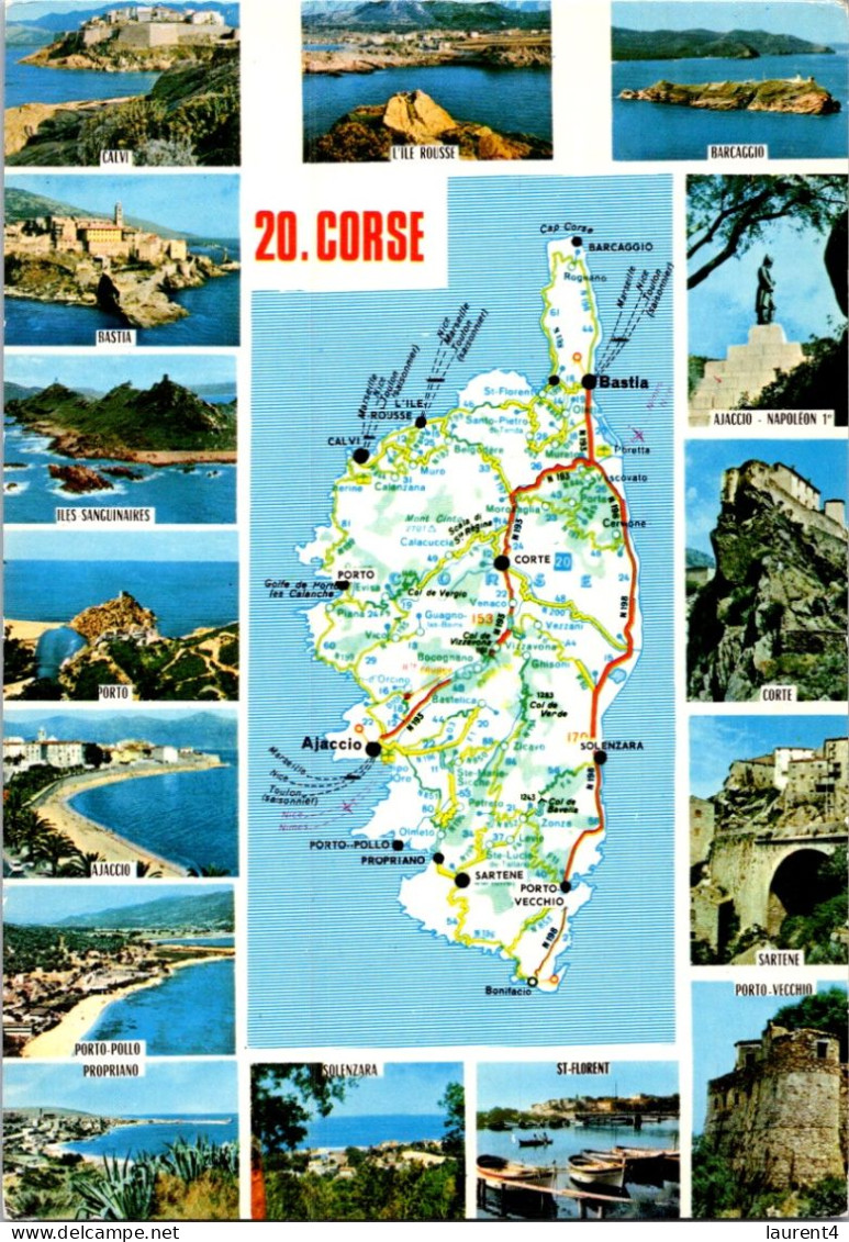 30-4-2024 (3 Z 28) France - Map Of Corsica - Cartes Géographiques