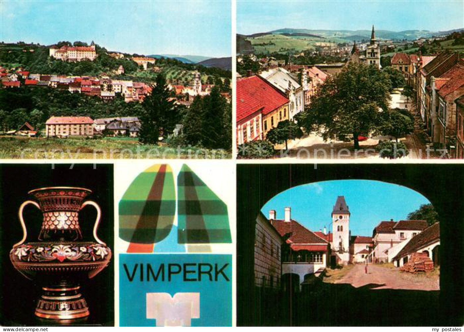 73686925 Vimperk Stadtpanorama Marktplatz Kirche Vase Kunsthandwerk Vimperk - República Checa